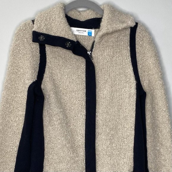 Anthropologie Sparrow Full Zip Jacket (Sz XS) Collared Wool Mohair Blend Boucle - Picture 3 of 11